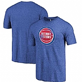 Detroit Pistons Blue Distressed Logo Fanatics Branded Tri-Blend T-Shirt,baseball caps,new era cap wholesale,wholesale hats